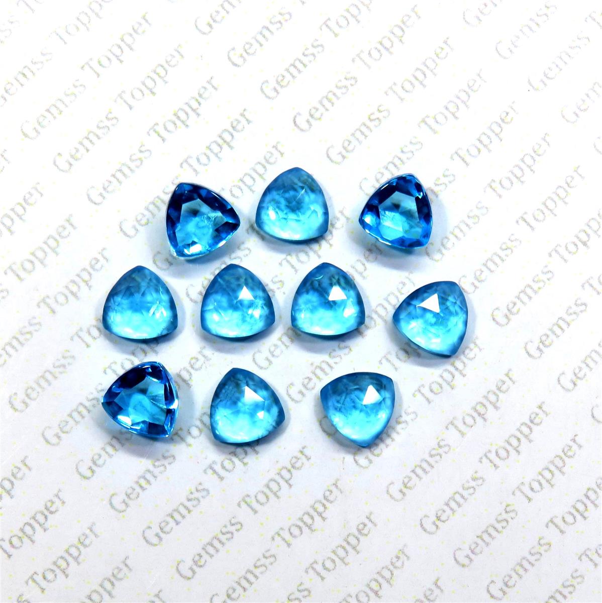 Swiss Blue Topaz 3x3 mm Trillion Rose Cut